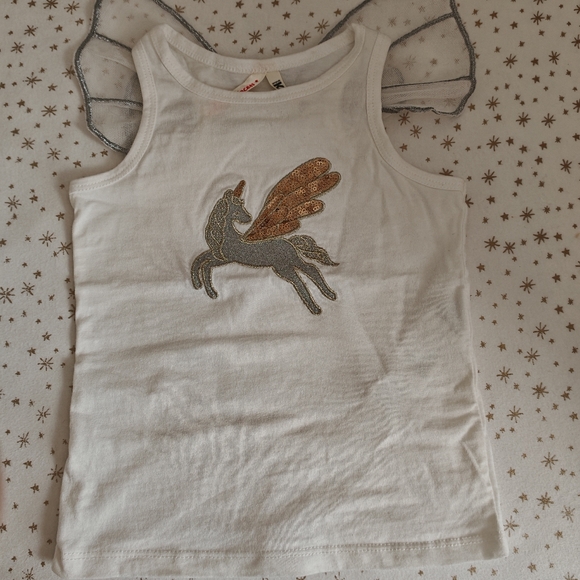 2/25 Little Princess Unicorn Tank Top with butterflies  wings - Picture 6 of 9